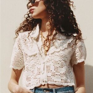 Elegant Ivory Crochet Top